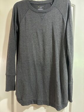 tek gear Women's Long Sleeve Crewneck Tunic - Charcoal Gray